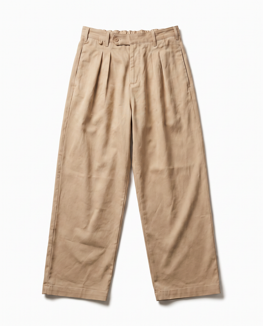 Formal cream lose fit trousers