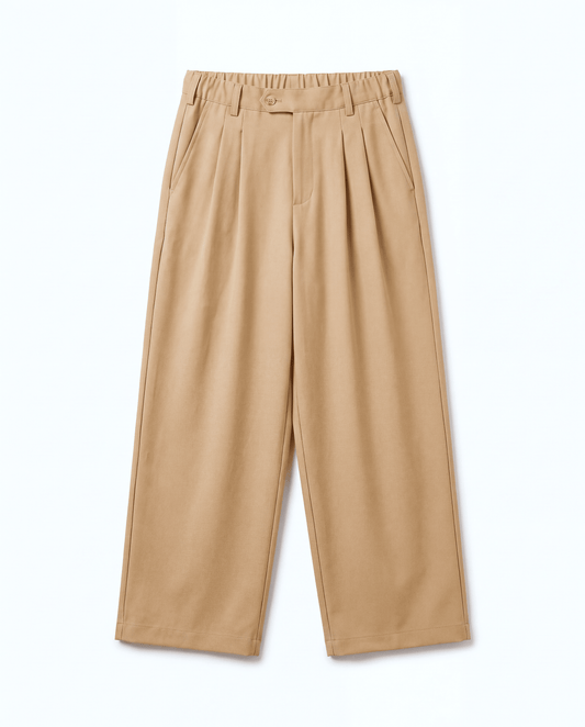 Formal cream lose fit trousers